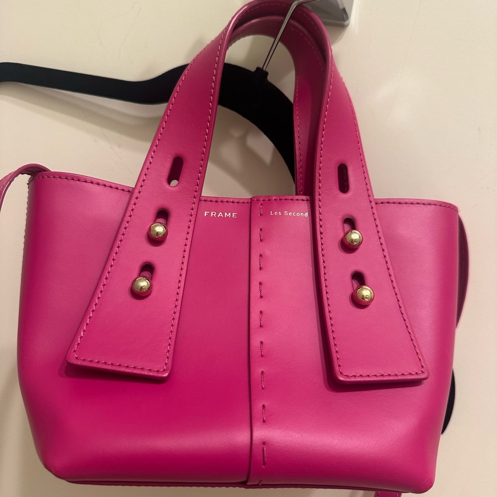 Frame Les Second Hot Pink Leather Mini Tote